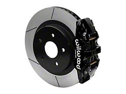 Wilwood AERO4 Rear Big Brake Kit with 15-Inch Slotted Rotors; Black Calipers (13-18 RAM 1500)