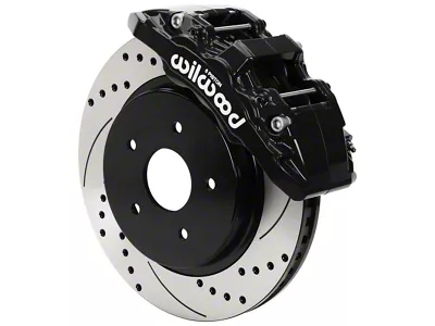 Wilwood AERO6-DM Front Big Brake Kit with 13.38-Inch Drilled and Slotted Rotors; Black Calipers (13-18 RAM 1500)