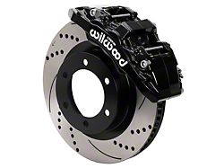 Wilwood AERO6-DM Front Big Brake Kit with 13.38-Inch Drilled and Slotted Rotors; Black Calipers (19-23 Ranger)