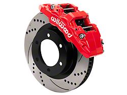 Wilwood AERO6-DM Front Big Brake Kit with 13.38-Inch Drilled and Slotted Rotors; Red Calipers (19-23 Ranger)