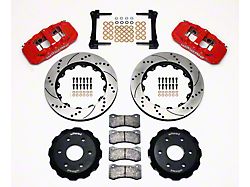 Wilwood AERO6 Front Big Brake Kit with Drilled and Slotted Rotors; Red Calipers (99-18 Sierra 1500)