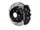 Wilwood AERO4 Rear Big Brake Kit with 14.25-Inch Drilled and Slotted Rotors; Black Calipers (99-06 Silverado 1500)