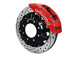 Wilwood TC6R Front Big Brake Kit with 16-Inch Drilled and Slotted Rotors; Red Calipers (07-10 Silverado 2500 HD)