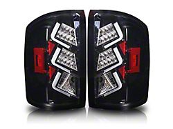 LED Tail Lights; Gloss Black Housing; Clear Lens (15-19 Sierra 2500 HD)