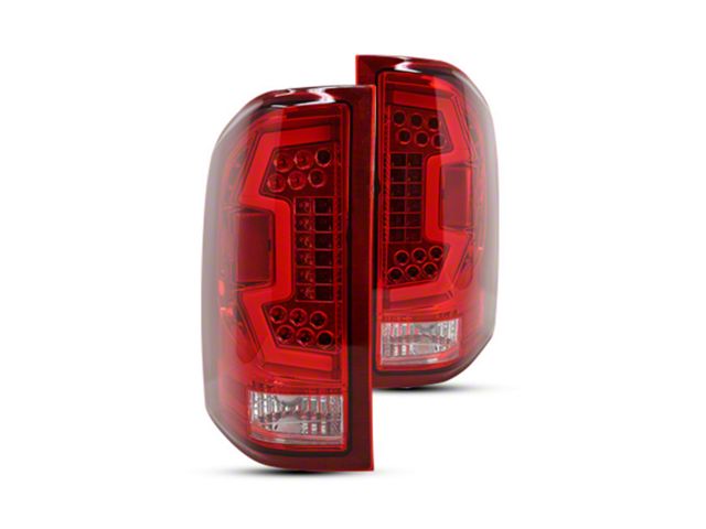 LED Tail Lights; Chrome Housing; Red Lens (07-14 Silverado 3500 HD)