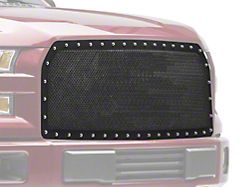 RedRock Wire Mesh Upper Grille Insert with Frame and Rivets; Black (15-17 F-150 XL)