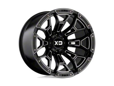 XD Boneyard Gloss Black Milled 8-Lug Wheel; 20x10; -18mm Offset (01-06 Sierra 2500 HD)