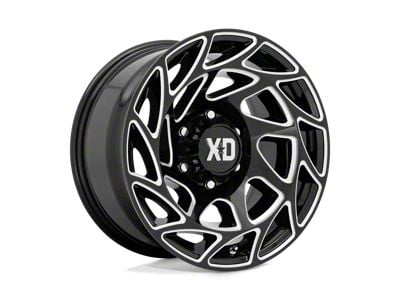 XD Onslaught Gloss Black Milled 8-Lug Wheel; 20x9; 0mm Offset (01-06 Sierra 2500 HD)