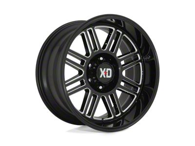 XD Cage Gloss Black Milled 8-Lug Wheel; 20x9; 0mm Offset (01-06 Silverado 2500 HD)