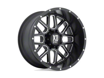 XD Grenade Satin Black Milled 8-Lug Wheel; 20x9; 18mm Offset (01-06 Silverado 2500 HD)