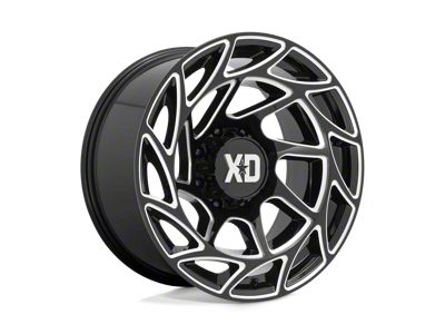 XD Onslaught Gloss Black Milled 8-Lug Wheel; 20x10; -18mm Offset (01-06 Silverado 2500 HD)