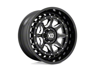 XD Outlander Gloss Black Milled 8-Lug Wheel; 20x10; -18mm Offset (01-06 Silverado 2500 HD)