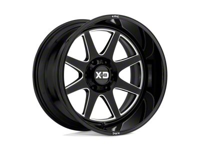 XD Pike Gloss Black Milled 8-Lug Wheel; 20x9; 0mm Offset (01-06 Silverado 2500 HD)