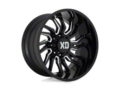 XD Tension Gloss Black Milled 8-Lug Wheel; 20x10; -18mm Offset (01-06 Silverado 2500 HD)