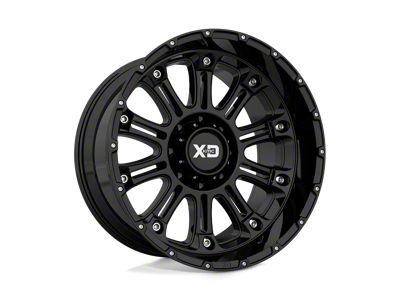 XD Hoss II Gloss Black 8-Lug Wheel; 18x9; 0mm Offset (01-06 Silverado 3500 HD SRW)