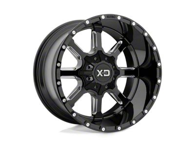 XD Mammoth Gloss Black Milled 8-Lug Wheel; 24x14; -76mm Offset (01-06 Silverado 3500 HD SRW)