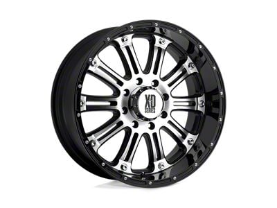 XD Hoss Gloss Black Machined 8-Lug Wheel; 22x9.5; 0mm Offset (06-08 RAM 1500 Mega Cab)