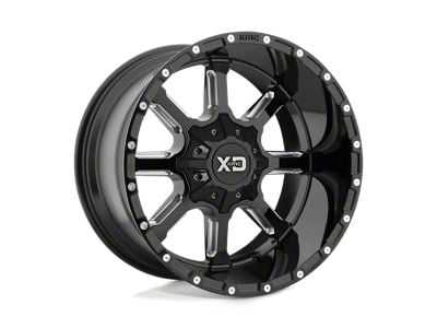 XD Mammoth Gloss Black Milled 8-Lug Wheel; 24x14; -76mm Offset (06-08 RAM 1500 Mega Cab)