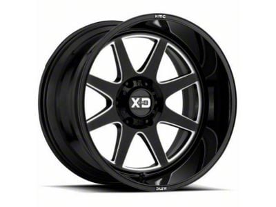 XD Pike Gloss Black Milled 5-Lug Wheel; 20x9; 0mm Offset (02-08 RAM 1500, Excluding Mega Cab)