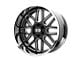 XD Grenade Gloss Black Milled Center with Chrome Lip 8-Lug Wheel; 20x12; -44mm Offset (03-09 RAM 2500)