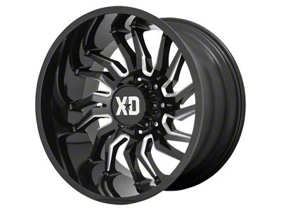 XD Tension Gloss Black Milled 8-Lug Wheel; 22x12; -44mm Offset (03-09 RAM 2500)