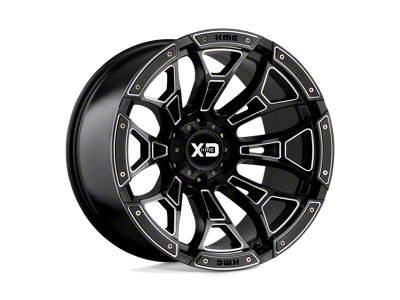 XD Boneyard Gloss Black Milled 8-Lug Wheel; 20x12; -44mm Offset (03-09 RAM 3500 SRW)