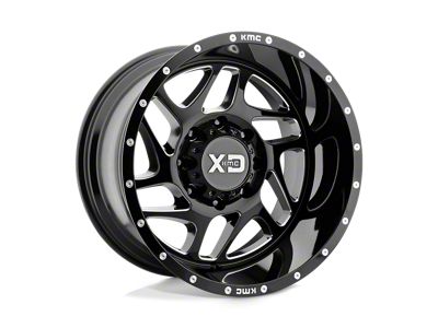 XD Fury Gloss Black Milled 8-Lug Wheel; 20x12; -44mm Offset (03-09 RAM 3500 SRW)