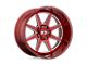 XD Pike Brushed Red with Milled Accent 8-Lug Wheel; 20x10; -18mm Offset (03-09 RAM 3500 SRW)