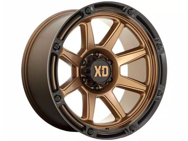 XD Titan Matte Bronze with Black Lip 8-Lug Wheel; 20x9; 18mm Offset (03-09 RAM 3500 SRW)