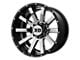 XD Heist Chrome Center with Gloss Black Milled Lip 6-Lug Wheel; 22x10; -18mm Offset (04-08 F-150)