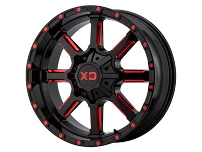 XD Mammoth Gloss Black Milled with Red Tint 6-Lug Wheel; 20x9; 0mm Offset (04-08 F-150)