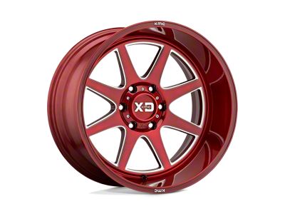 XD Pike Brushed Red with Milled Accent 6-Lug Wheel; 22x12; -44mm Offset (04-08 F-150)