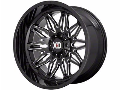 XD Gunner Gloss Black Milled 6-Lug Wheel; 22x10; -18mm Offset (07-13 Sierra 1500)