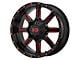 XD Mammoth Gloss Black Milled with Red Tint 6-Lug Wheel; 20x9; 0mm Offset (07-13 Sierra 1500)