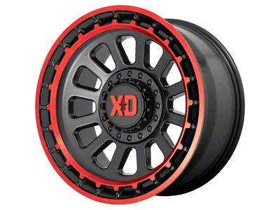 XD Omega Satin Black Machined Lip Red Tint 6-Lug Wheel; 20x10; -18mm Offset (07-13 Sierra 1500)