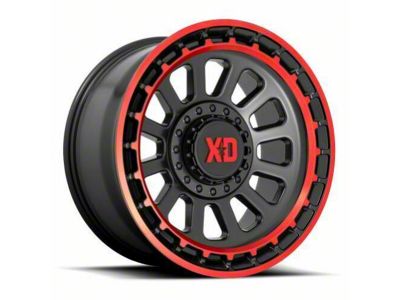 XD Omega Satin Black Machined with Red Tint 6-Lug Wheel; 17x9; 18mm Offset (07-13 Sierra 1500)