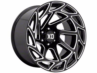 XD Onslaught Gloss Black Milled 6-Lug Wheel; 17x9; 0mm Offset (07-13 Sierra 1500)