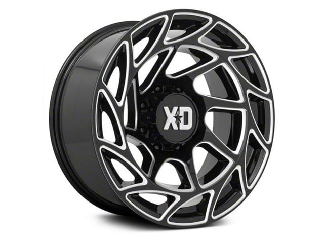 XD Onslaught Gloss Black Milled 6-Lug Wheel; 22x12; -44mm Offset (07-13 Sierra 1500)