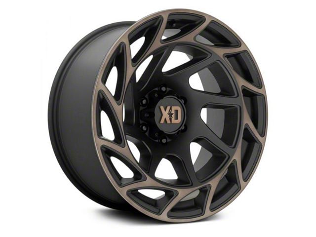 XD Onslaught Satin Black with Bronze Tint 6-Lug Wheel; 22x12; -44mm Offset (07-13 Sierra 1500)