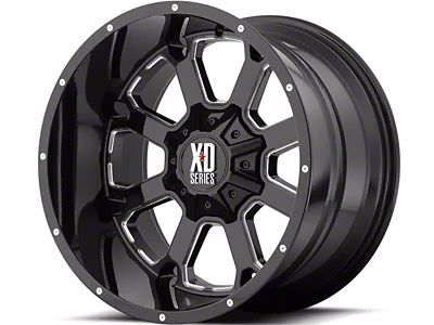 XD Buck 25 Gloss Black Milled 8-Lug Wheel; 20x9; 0mm Offset (11-14 Sierra 3500 SRW)