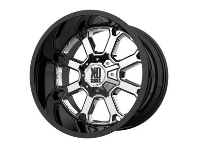 XD Buck 25 PVD Chrome Center with Gloss Black Lip 8-Lug Wheel; 20x9; 0mm Offset (11-14 Sierra 3500 HD SRW)