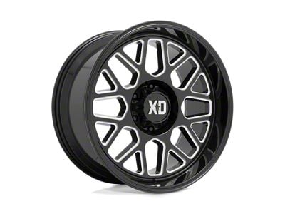 XD Grenade 2 Gloss Black Milled 8-Lug Wheel; 20x10; 12mm Offset (11-14 Sierra 3500 HD SRW)