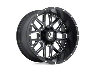 XD Grenade Satin Black Milled 8-Lug Wheel; 20x9; 0mm Offset (11-14 Sierra 3500 HD SRW)