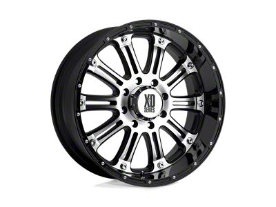 XD Hoss Gloss Black Machined 8-Lug Wheel; 22x9.5; 0mm Offset (07-10 Sierra 3500 HD SRW)