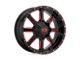 XD Mammoth Gloss Black Milled with Red Tint Clear Coat 8-Lug Wheel; 20x9; 0mm Offset (11-14 Sierra 3500 HD SRW)