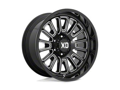 XD Rover Gloss Black Milled 8-Lug Wheel; 20x9; 0mm Offset (07-10 Sierra 3500 HD SRW)