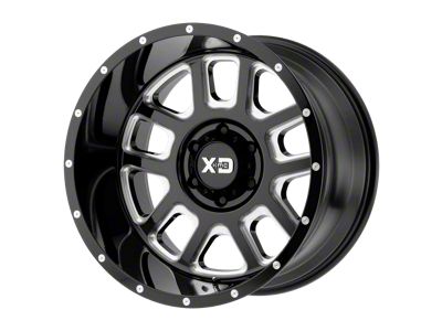 XD Delta Gloss Black Milled 6-Lug Wheel; 20x12; -44mm Offset (07-13 Silverado 1500)