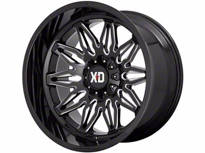 XD Gunner Gloss Black Milled 6-Lug Wheel; 22x10; -18mm Offset (07-13 Silverado 1500)