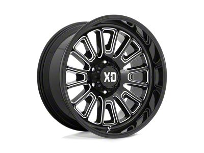XD Rover Gloss Black Milled 8-Lug Wheel; 24x12; -44mm Offset (11-14 Silverado 2500 HD)