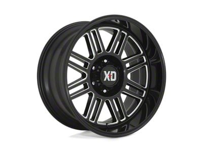 XD Cage Gloss Black Milled 8-Lug Wheel; 20x9; 0mm Offset (07-10 Silverado 3500 HD SRW)